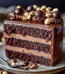 Chocolate Hazelnut Explosion Layer Cake